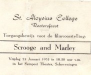 1953 rectorsfeest toegangskaartje voor film in Seinpost 640x383